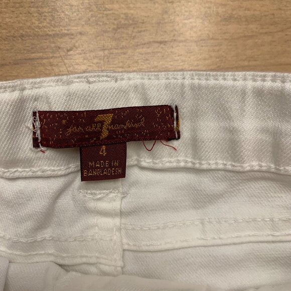 NWOT Seven for all Mankind White Kids Jeans Size 4 Adjustable button waist - Picture 4 of 8